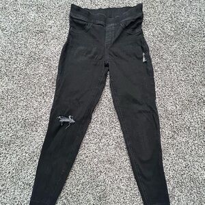 SPANX Black High-Rise Distressed Pants